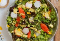 Ruby Red Salad with Toasted Walnuts, Sweet Raisins, and Zesty Curry Tahini