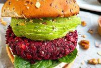 Ruby Red Beet and Walnut Burgers