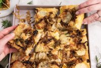 Golden Caramelized Onion Sheet Pan Pizza