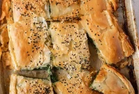 Flaky Golden Spanakopita Greek Spinach Pie