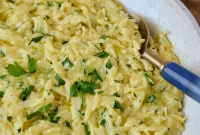 Velvety Garlic Skillet Orzo