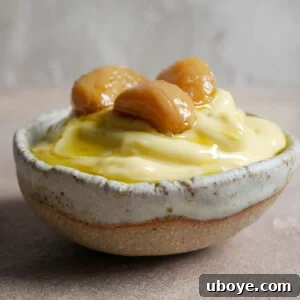 Garlic Confit Aioli, a creamy garlic sauce.
