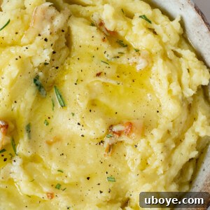 Olive oil mashed potatoes, silky and fluffy.