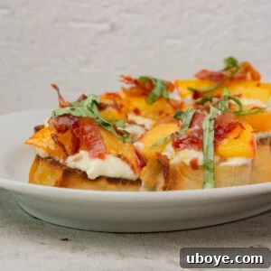 Peach and Crispy Prosciutto Crostini, perfect party food for the festive season