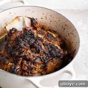 Garlicky slow-cooked lamb shoulder, famously requiring 40 cloves of garlic for incredible flavor