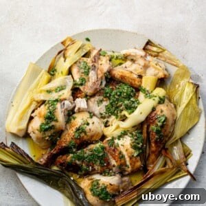 Olive Oil Roast Chicken with Salsa Verde, a simple and delicious elevated roast chicken