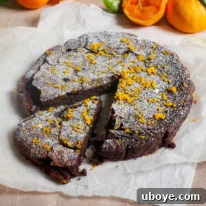 Chocolate Fudge and Clementine Cake, decadently rich with fudge-like center and citrus notes