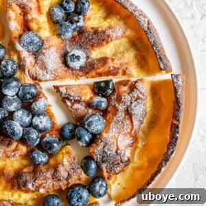 A puffy Dutch Baby pancake, neither a traditional pancake nor a Yorkshire Pudding