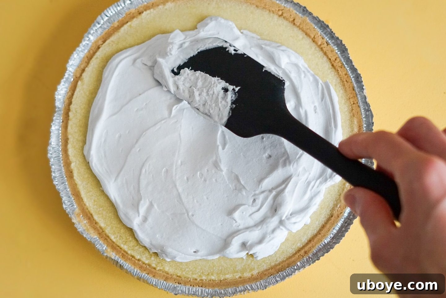 A beautifully piped swirl of white, fluffy coconut whipped cream on a clean background, ready to be served as a vegan dessert topping.