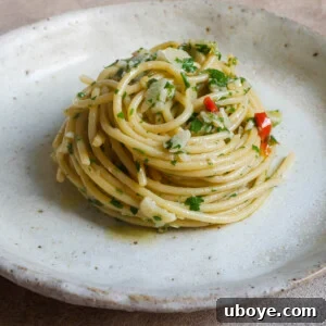 Aglio e Olio pasta dish