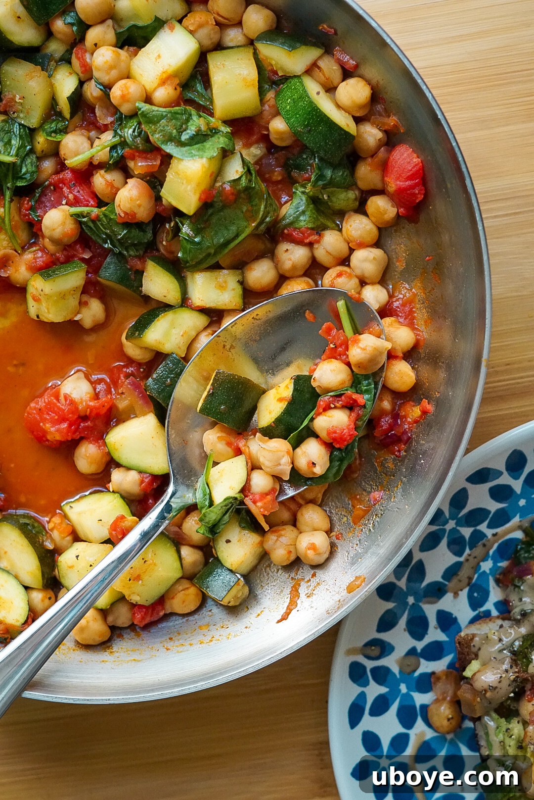 Vibrant Italian Zucchini and Chickpea Skillet, a quick and healthy Mediterranean-inspired dish ready in 15 minutes.