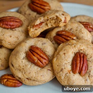A single perfectly baked vegan butter pecan cookie, showcasing its golden hue and delightful texture.
