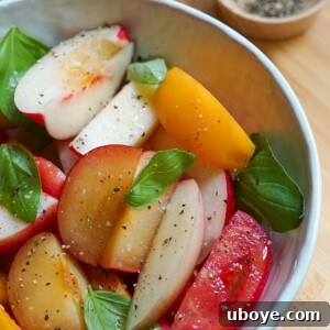 Finished Stone Fruit and Tomato Basil Salad