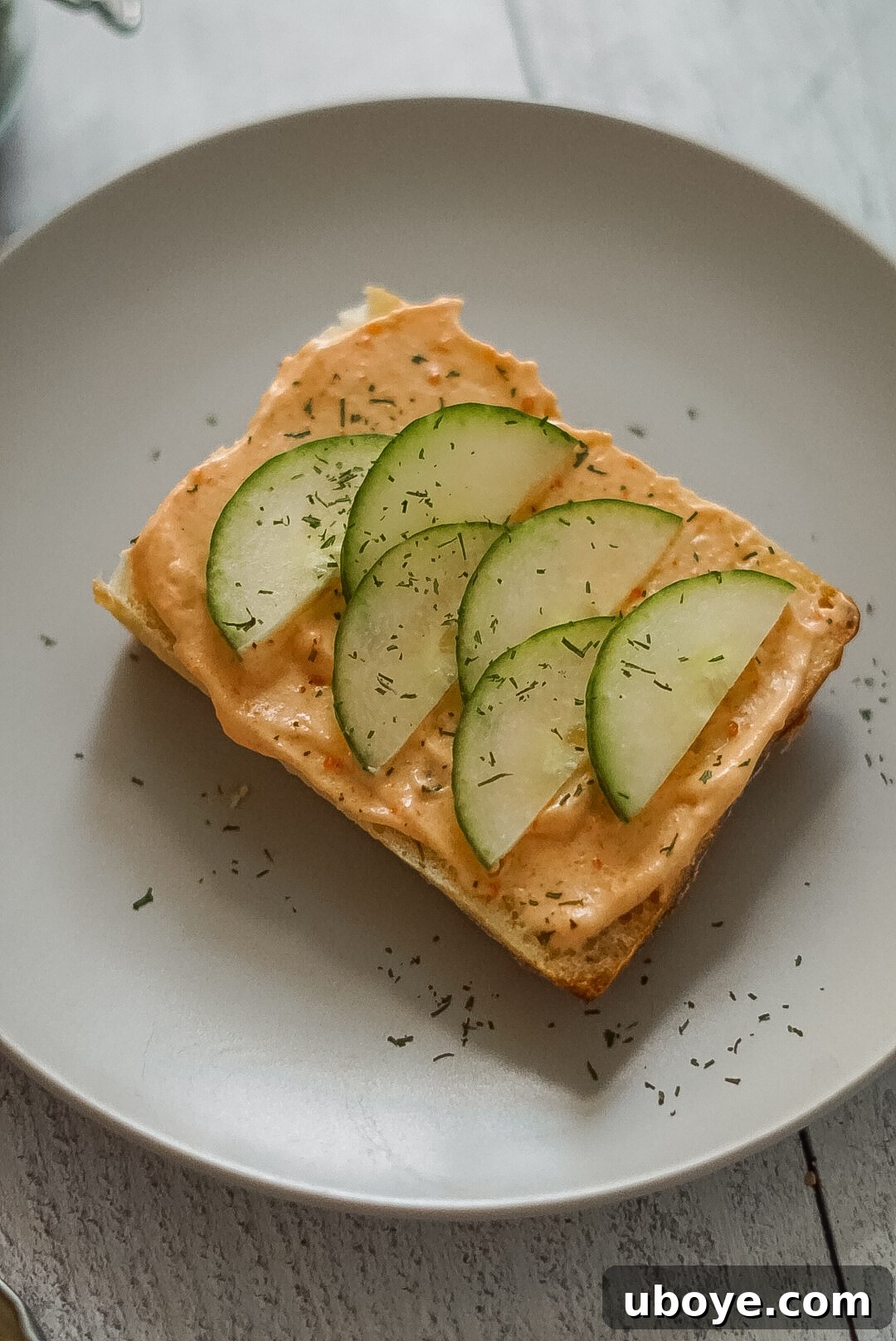 Vegan Scandinavian smoked roe spread on bread, close up