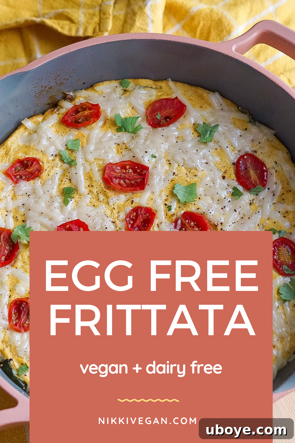Easy Vegan Skillet Frittata 3 Close-up of a golden-brown vegan frittata slice, revealing the vibrant vegetables and fluffy texture.