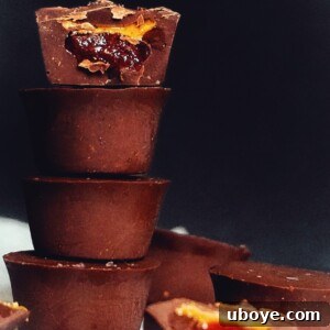Creamy Vegan Peanut Butter Cups 3 A close-up of a finished Dairy-Free PB&J Cup showing the layers