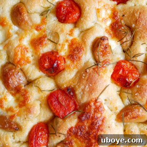 Cheesy Focaccia with Tomato & Garlic Confit