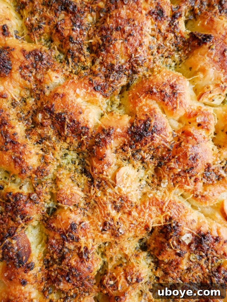 Focaccia with Mortadella, Burrata and Pesto 4 Pesto focaccia with dimples