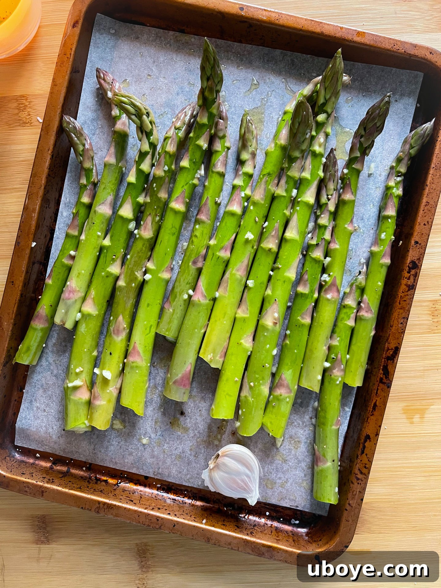 roasting the asparagus