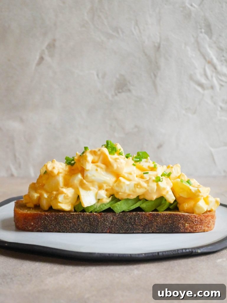 Velvety Avocado Egg Salad 4 Egg salad on avocado toast