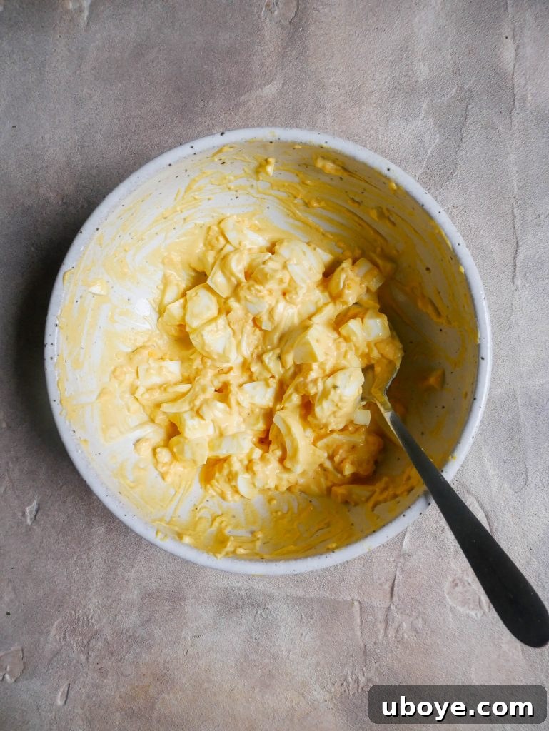 Velvety Avocado Egg Salad 5 egg salad in bowl