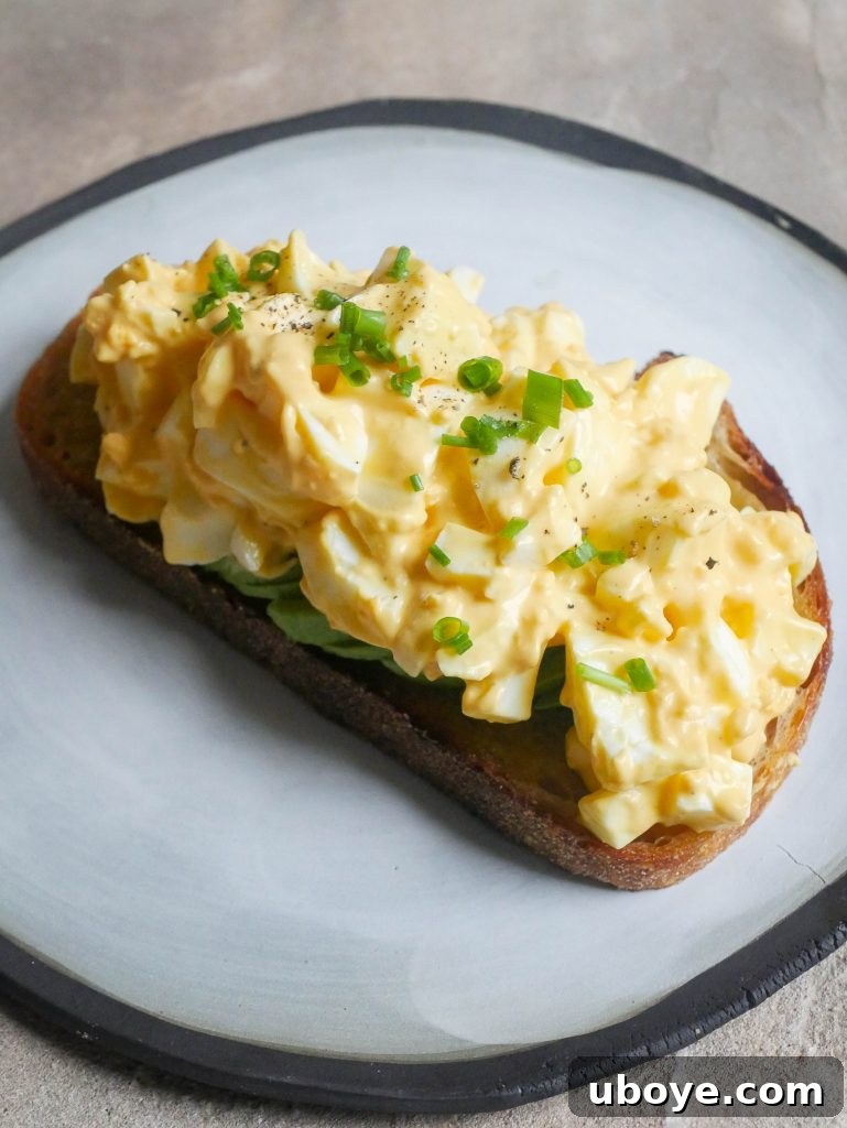 Velvety Avocado Egg Salad 6 Egg salad on avocado toast