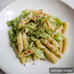 Cheesy Broccoli Pasta final dish close-up