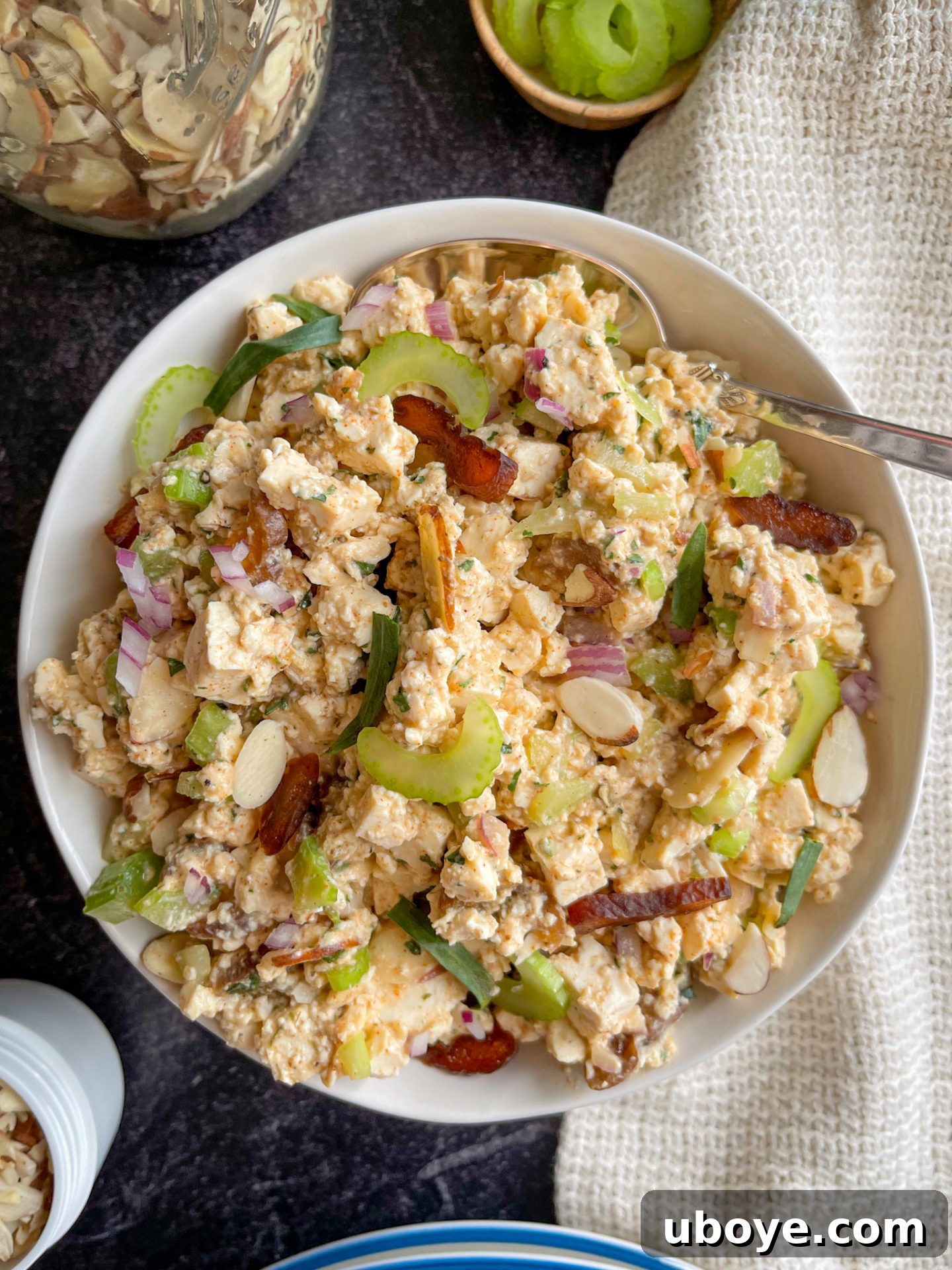 vegan chicken salad recipe for high protein meal prep
