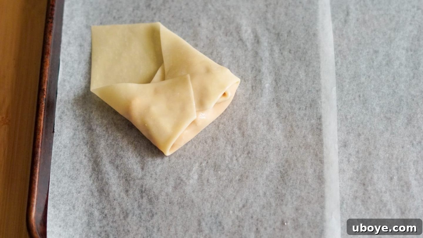 Proper technique for sealing vegan eggroll wrappers
