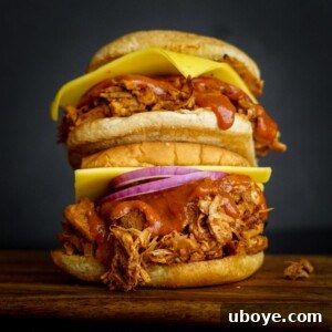 bbq sandwich on a wood cutting board