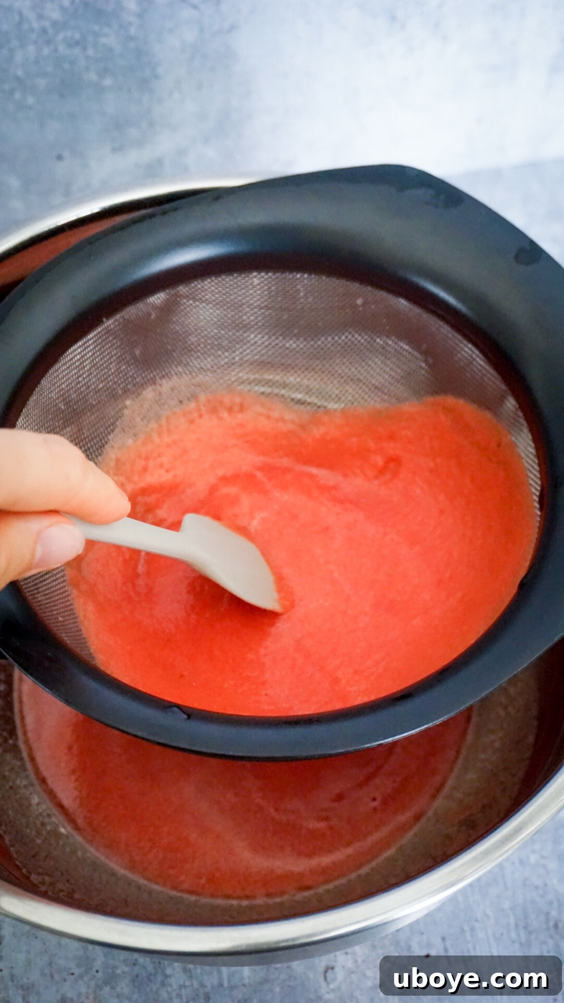 Blending fresh fruit for vegan granita