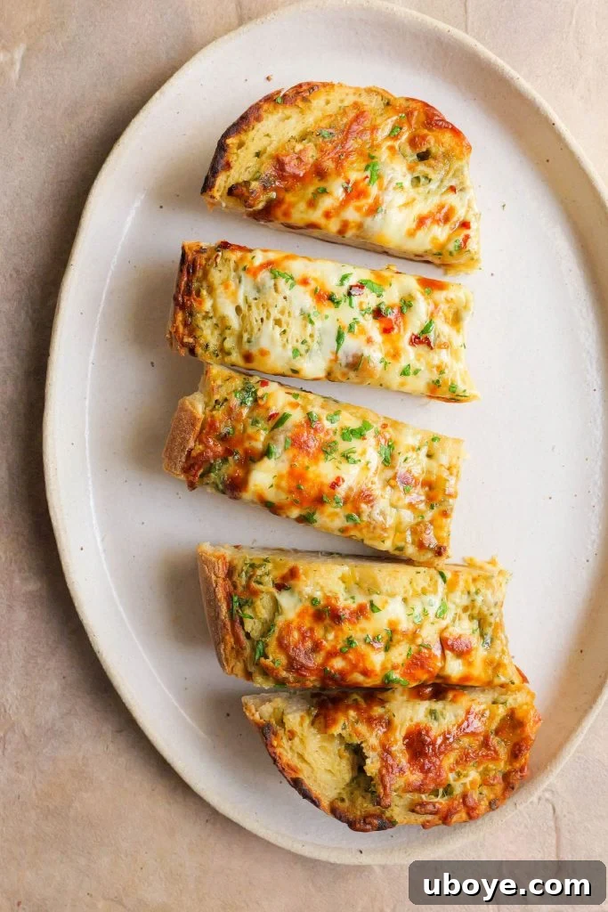 Irresistible Cheesy Garlic Bread 2 Garlic bread with melted cheese