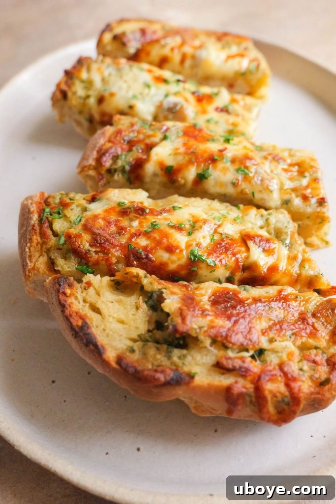 Irresistible Cheesy Garlic Bread 5 Cheesy garlic bread with golden crust