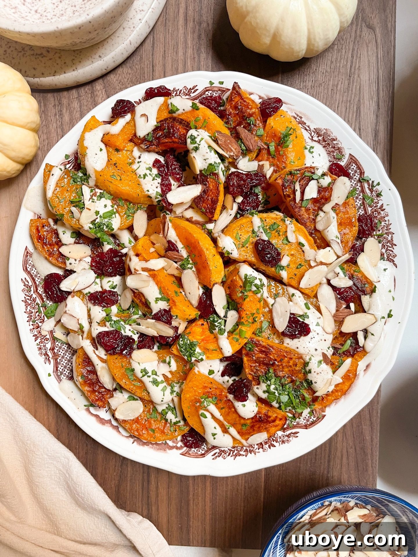 roasted butternut squash with vegan sage cashew cream sauce recipe