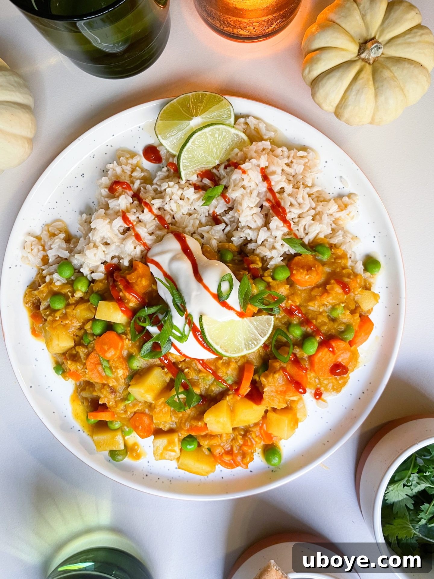 Creamy Vegan Samosa-Spiced Pumpkin Soup 3 vegan pumpkin samosa soup with fresh lime