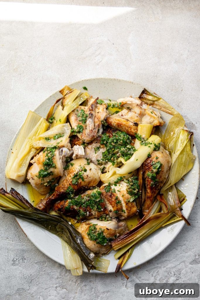 Zesty Salsa Verde Roasted Chicken 2 Olive oil roast chicken with salsa verde