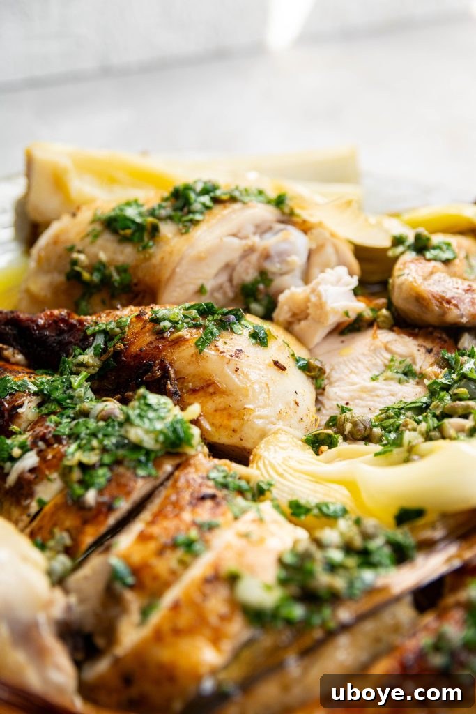 Zesty Salsa Verde Roasted Chicken 9 Olive oil roast chicken with salsa verde