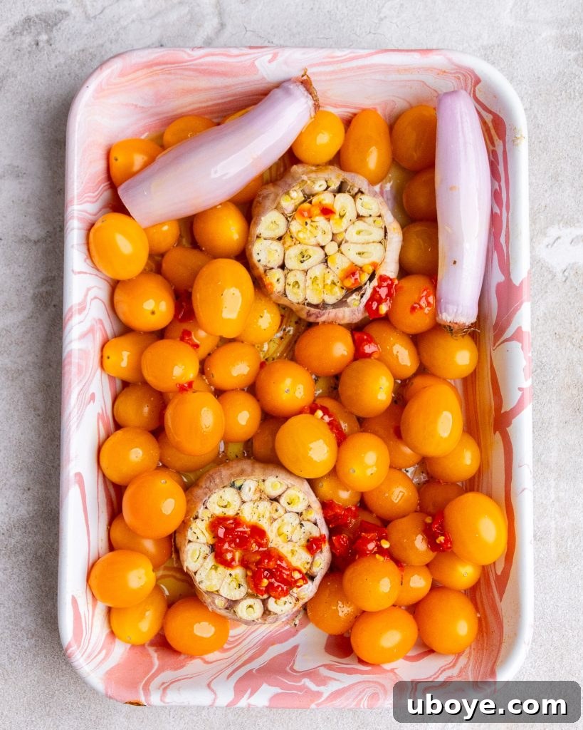 Roasted tomato and Goat Cheese Pasta ingredients