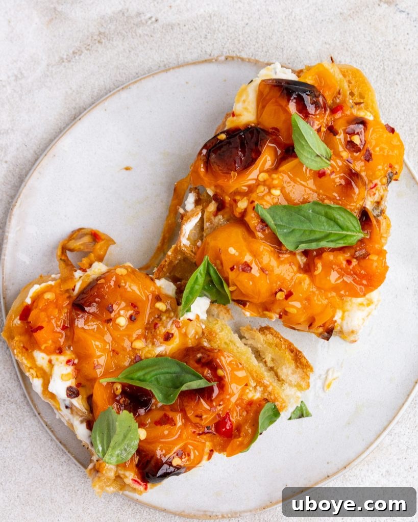 Roasted tomato and goats cheese pasta with a spoon