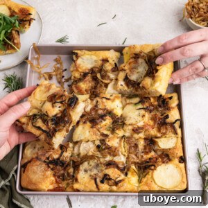 Caramelized Onion and Potato Sheet Pan Pizza