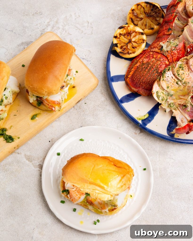 Decadent Buttery Lobster Rolls served on a platter