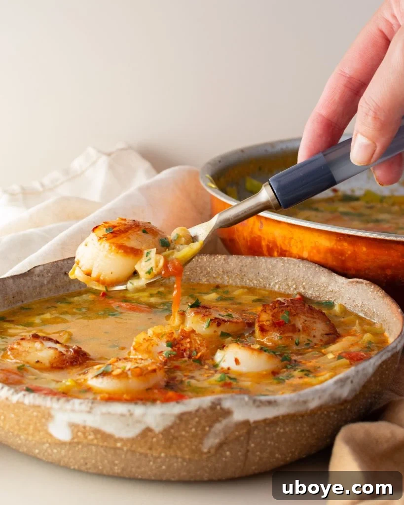 Ingredients for Lemony Brothy Beans with Scallops, including cannellini beans
