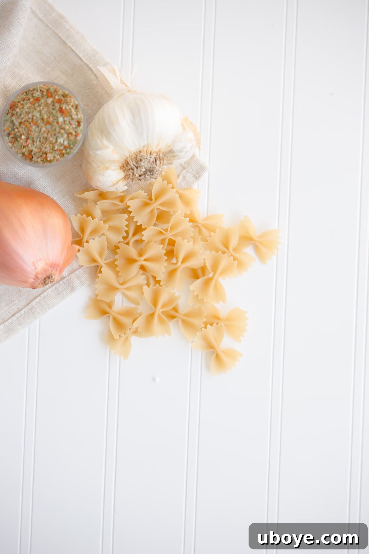 Farfalle pasta, shaped like butterflies or bow-ties
