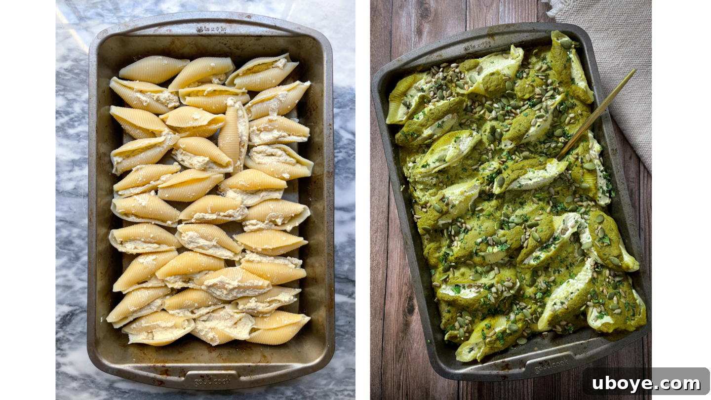 A large bowl of creamy tofu ricotta filling for stuffed shells