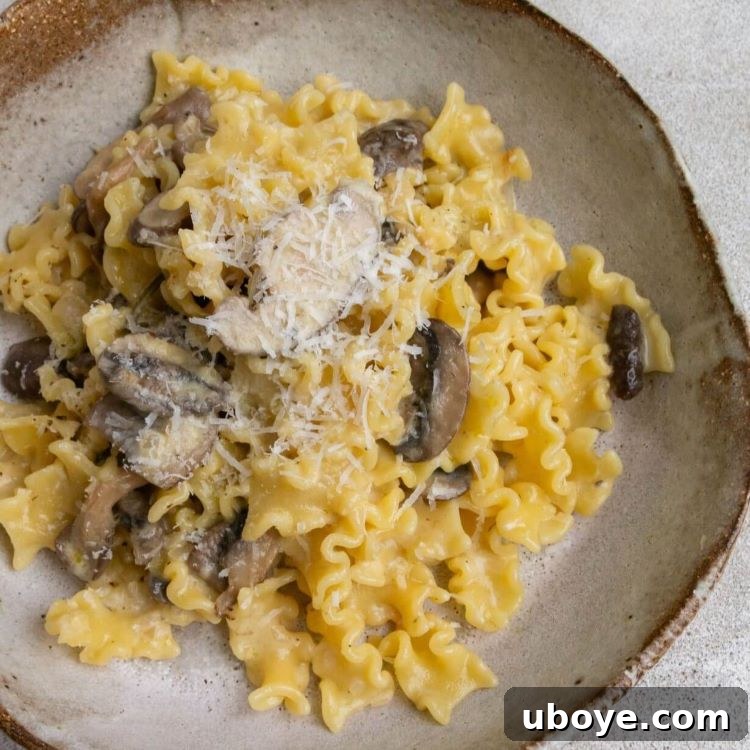 Gourmet creamy mushroom pasta for a special Mother's Day dinner