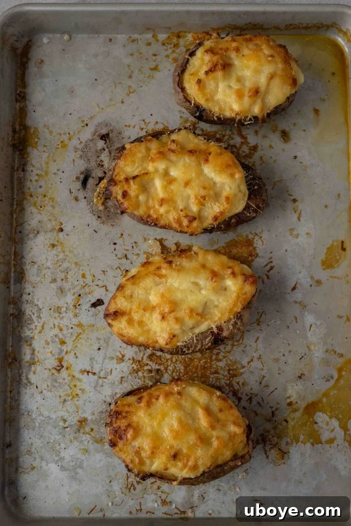 Close-up of garlic butter jacket potatoes