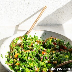 A fresh bowl of Tabouli salad, highlighting its vibrant ingredients.