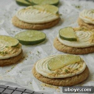 key lime pie cookies on parchment paper