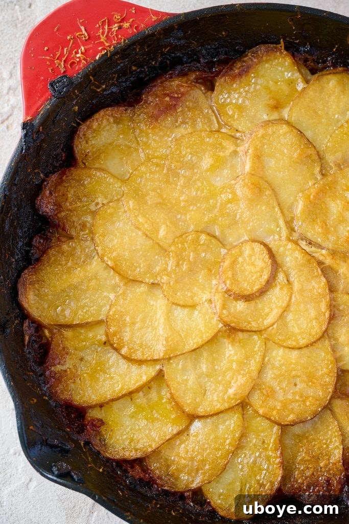 Heavenly Brie Potato Gratin 6 Raw ingredients for the potato bake on a cutting board