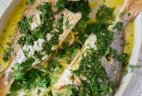 Whole Baked Snapper with Salsa Verde